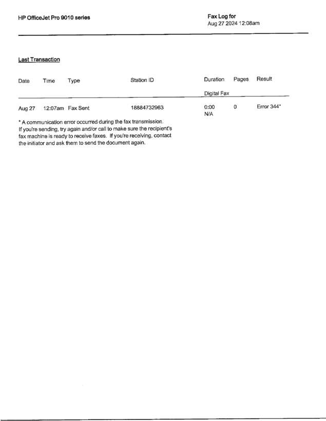 Fax page