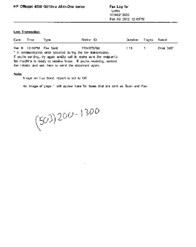 Fax page