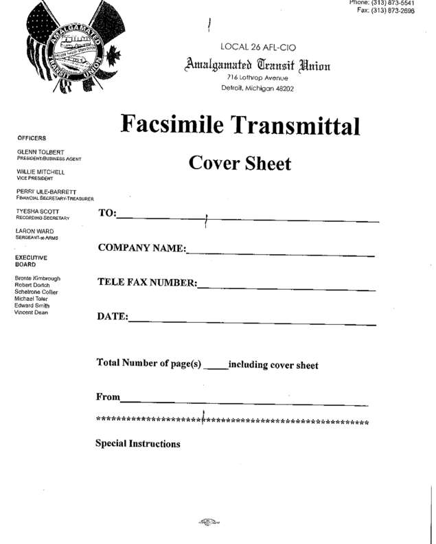 Fax page