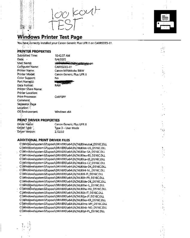 Fax page