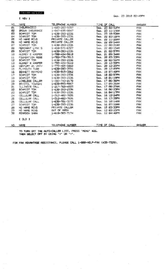Fax page