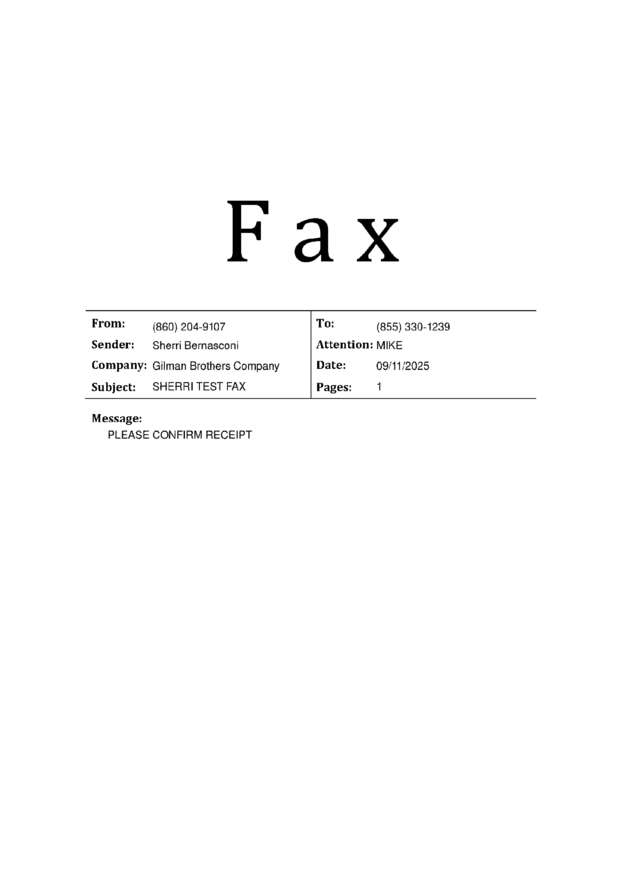 Fax page