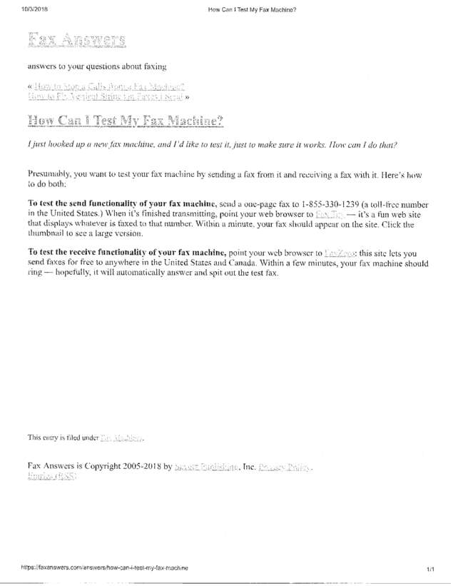 Fax page