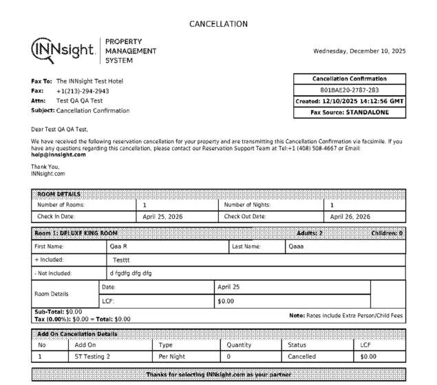 Fax page