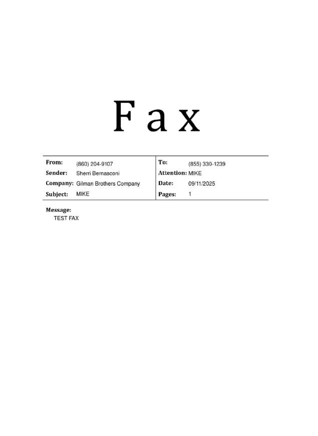 Fax page