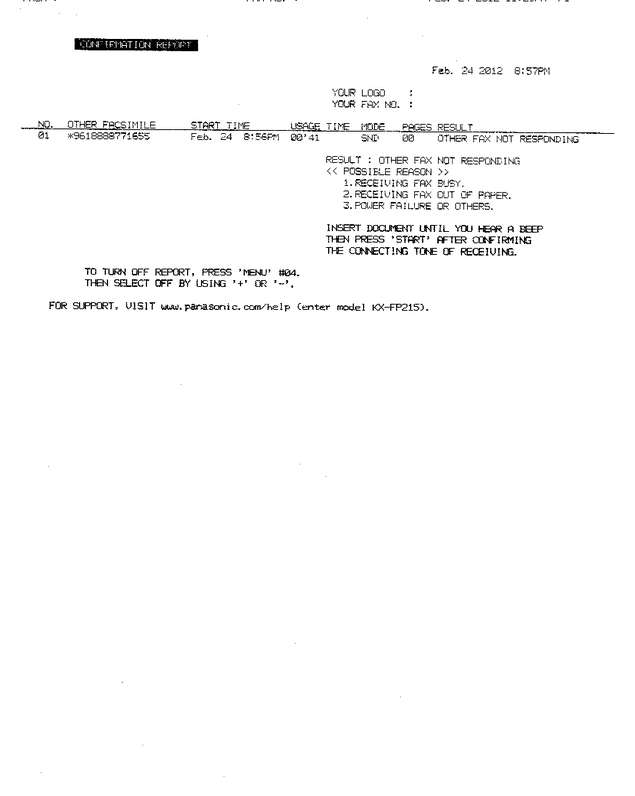 Fax page