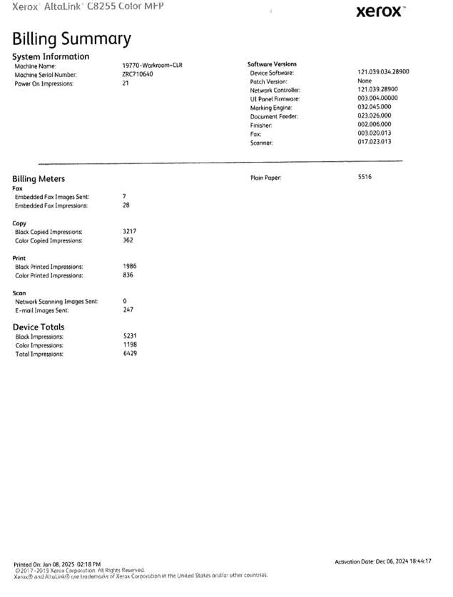Fax page