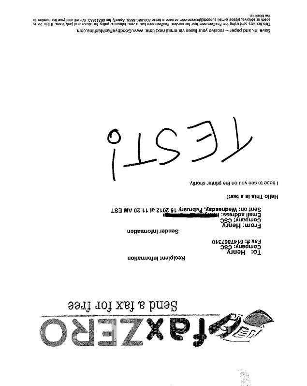 Fax page
