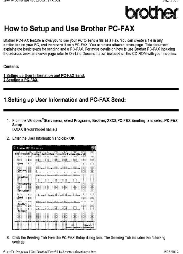 Fax page