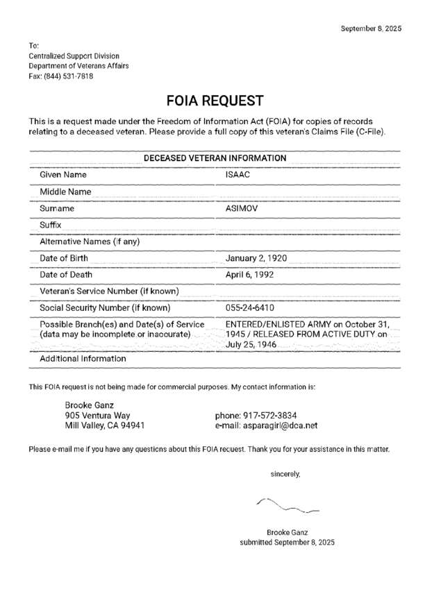 Fax page
