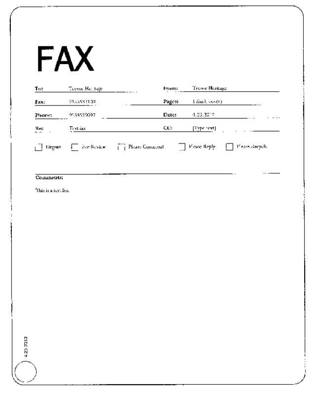 Fax page