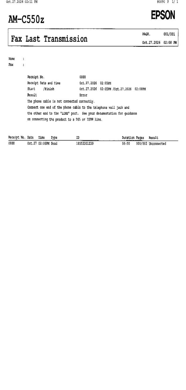 Fax page