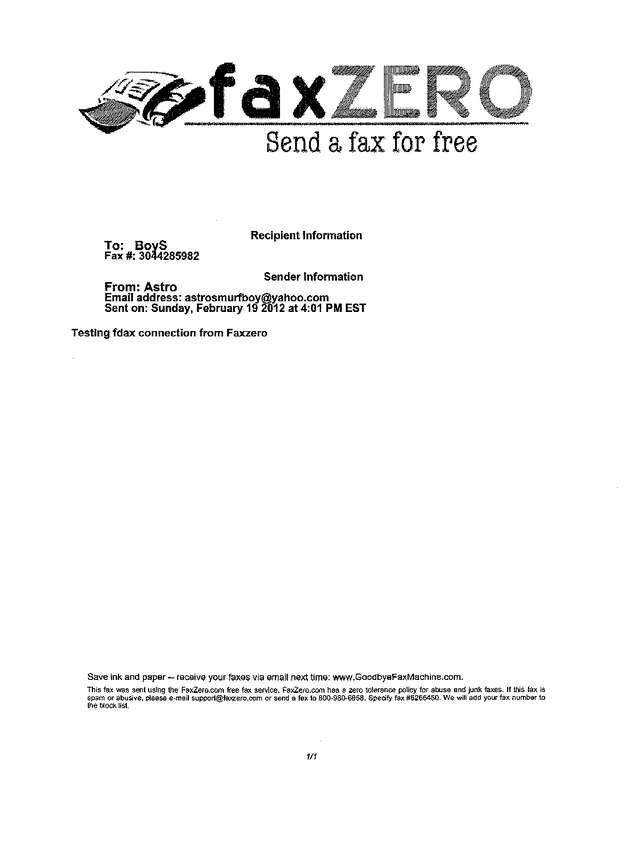 Fax page
