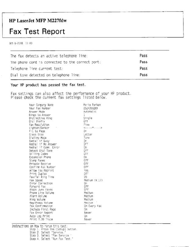 Fax page