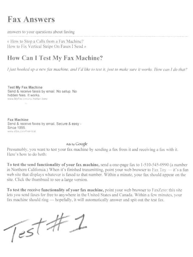 Fax page