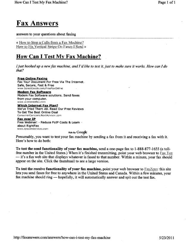 Fax page