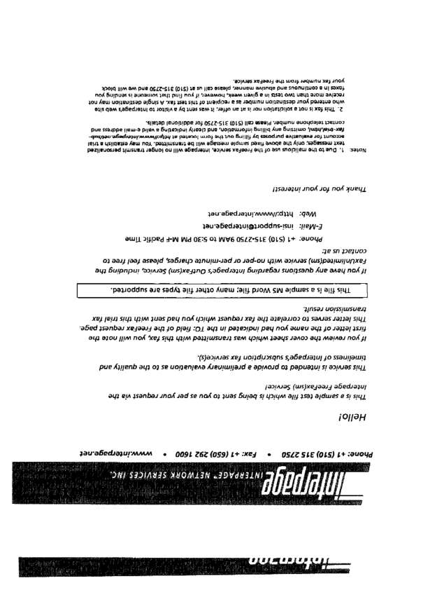 Fax page