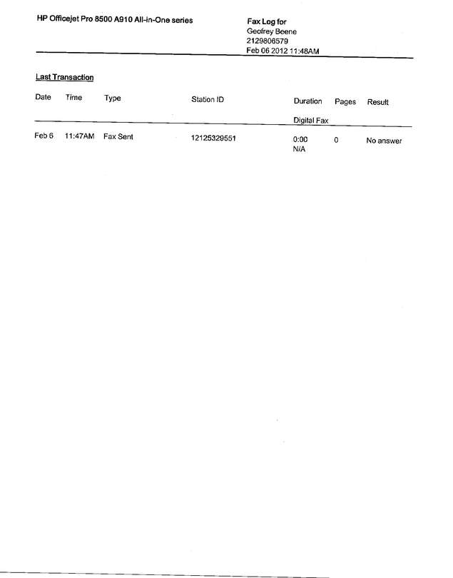Fax page