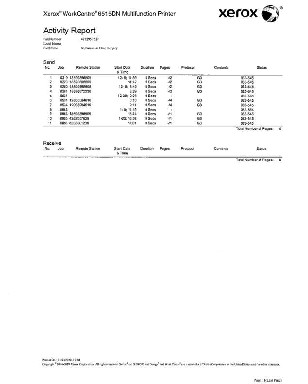 Fax page