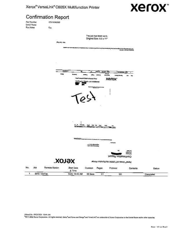 Fax page