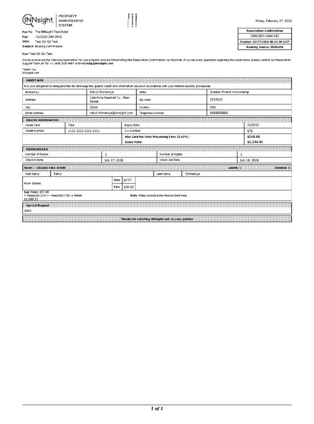 Fax page