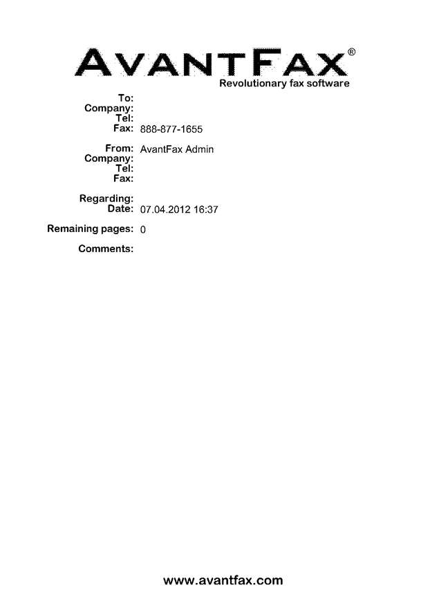Fax page