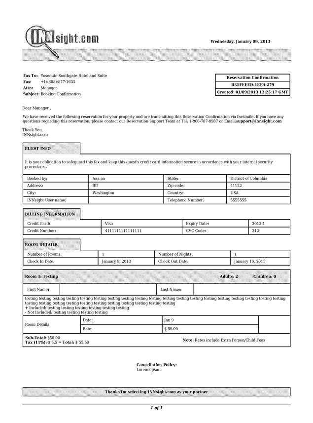 Fax page