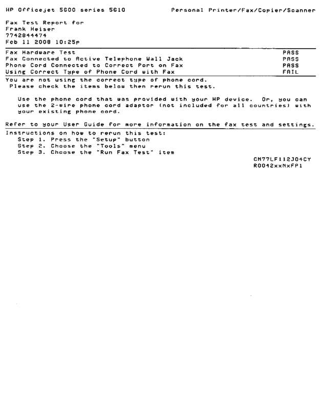 Fax page