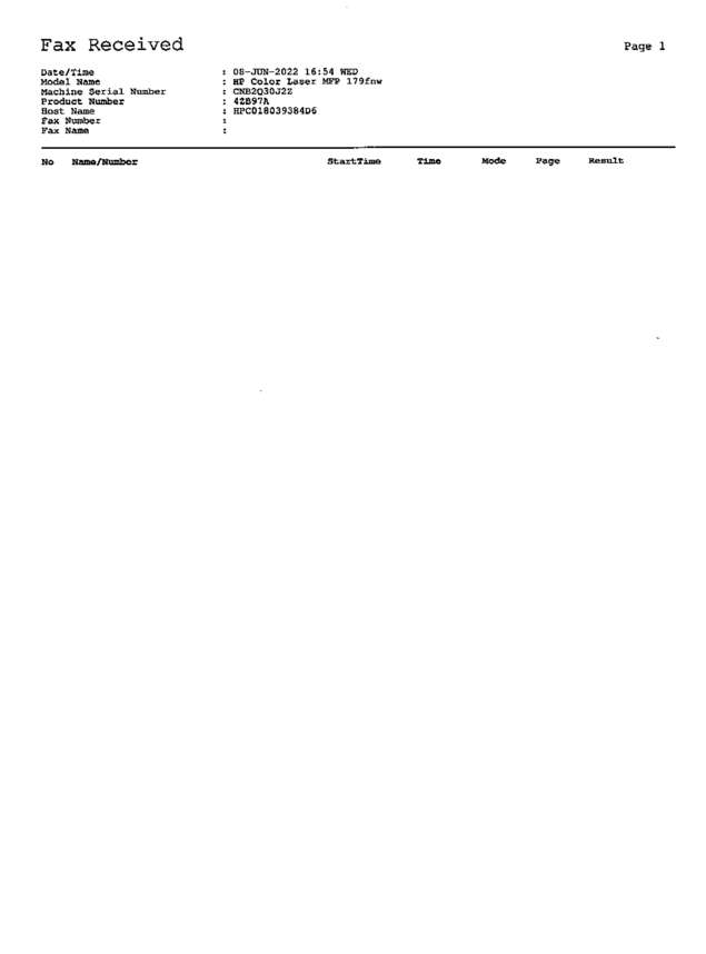 Fax page