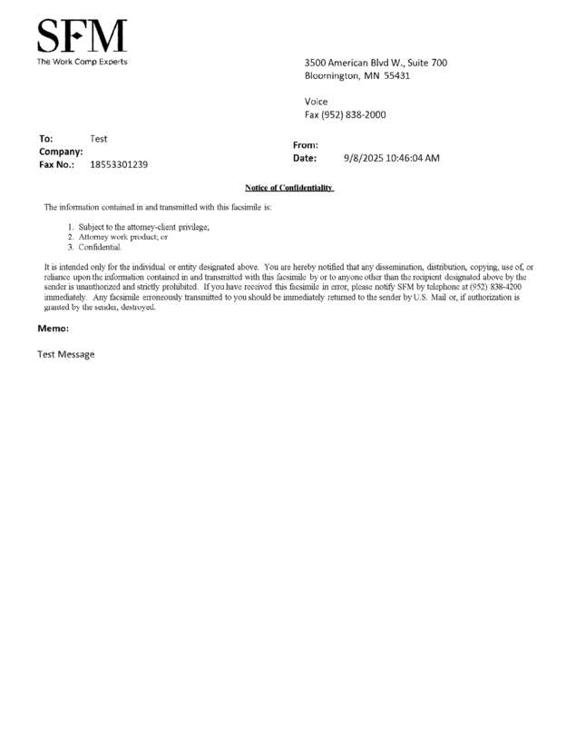 Fax page