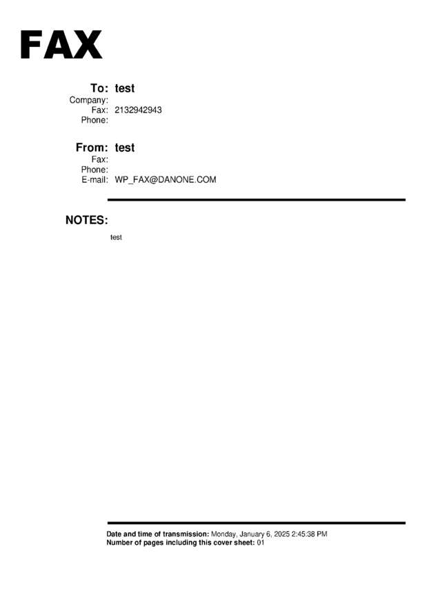 Fax page