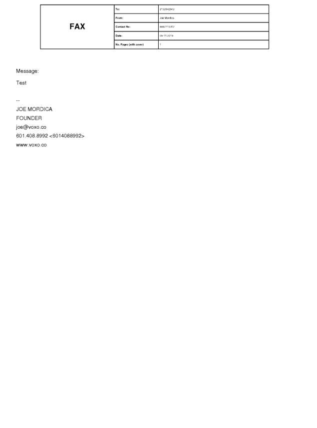 Fax page