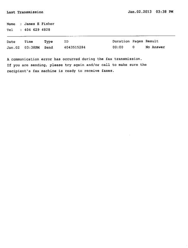 Fax page