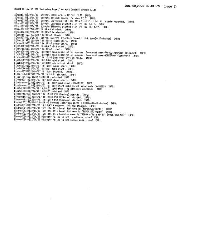 Fax page