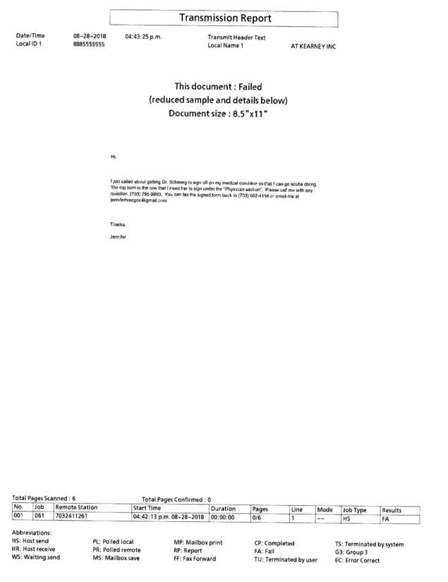 Fax page