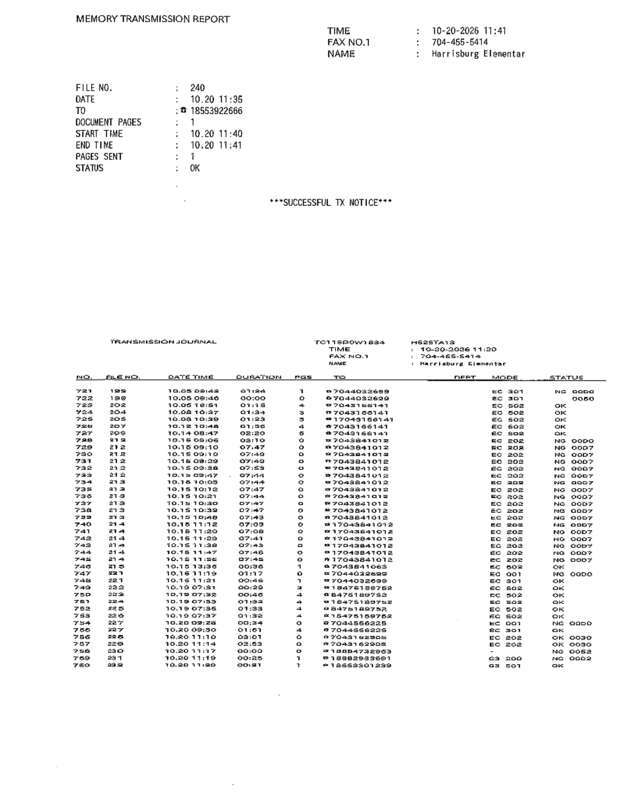 Fax page
