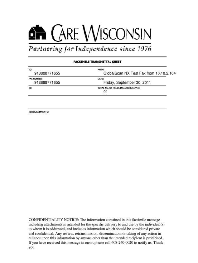 Fax page