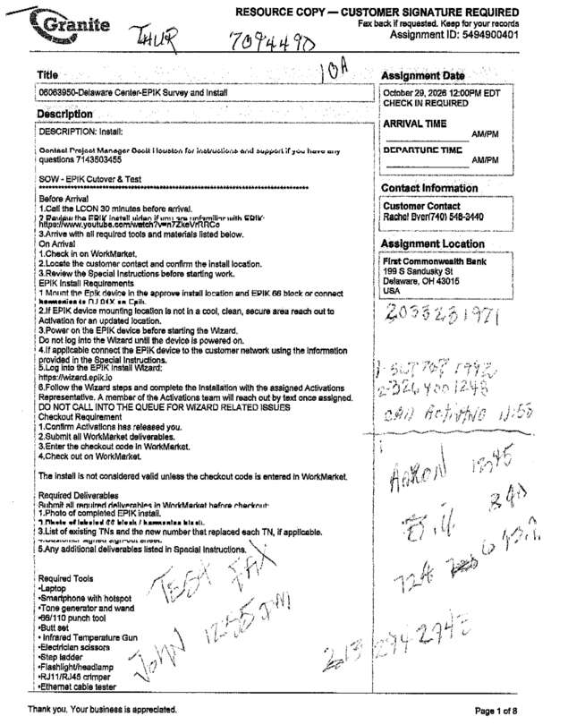 Fax page