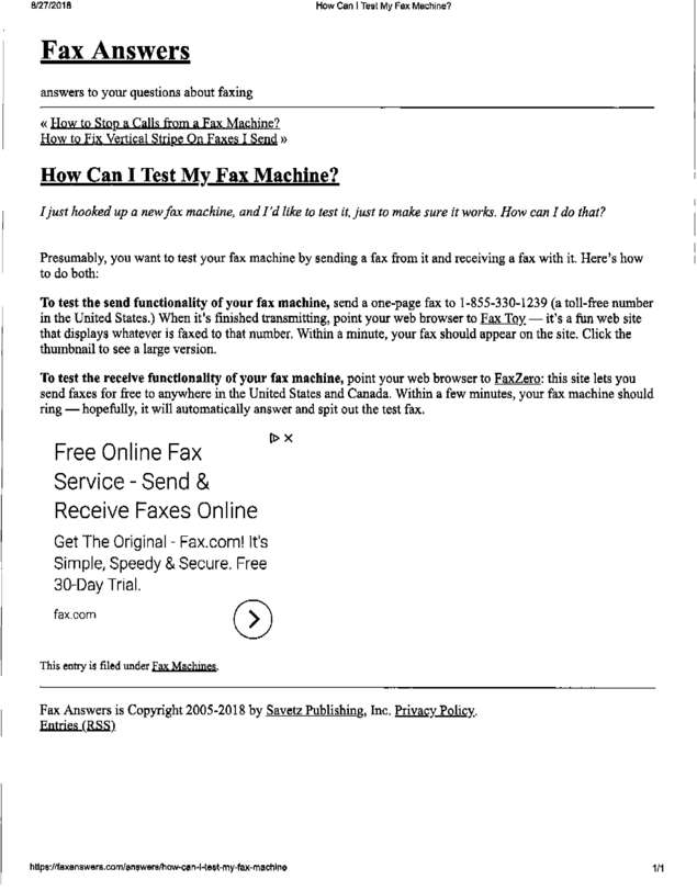 Fax page