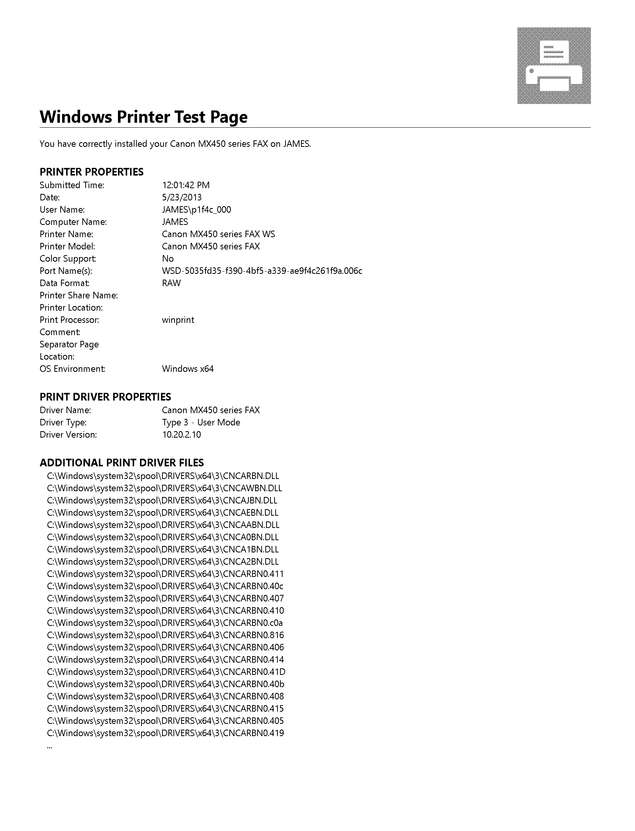 Fax page