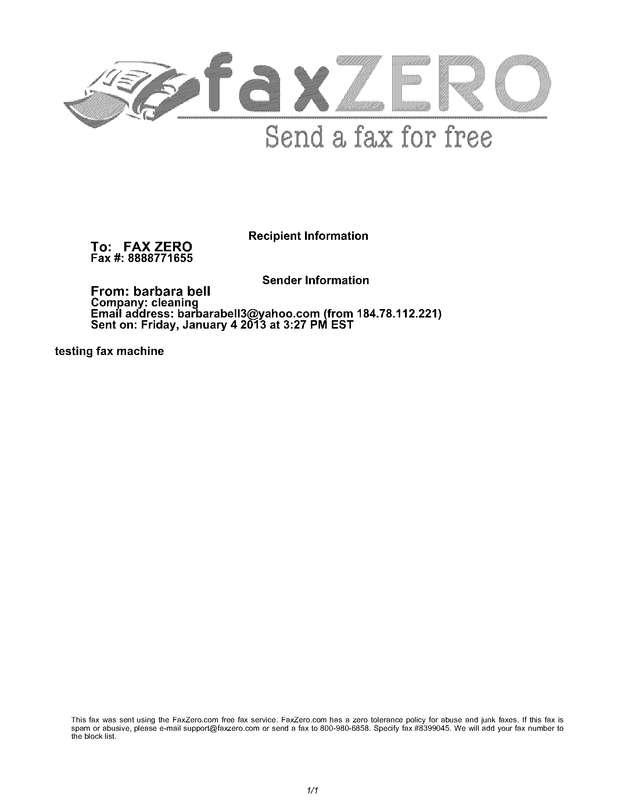 Fax page