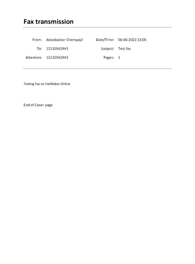 Fax page