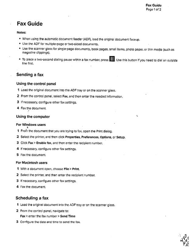 fax page