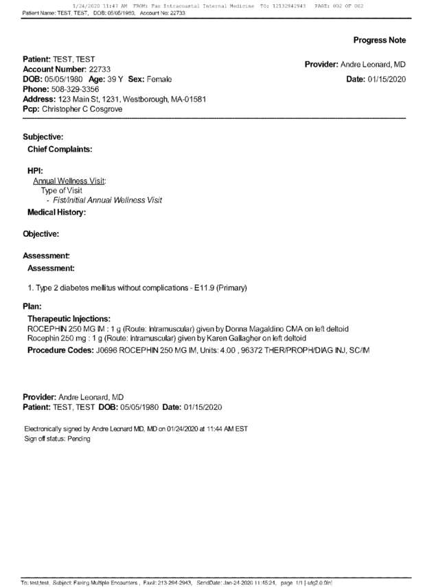 Fax page