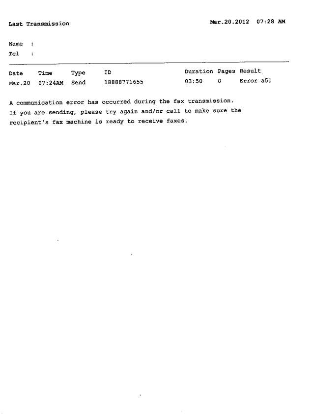 Fax page