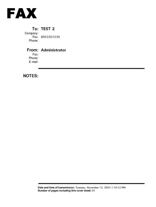 Fax page