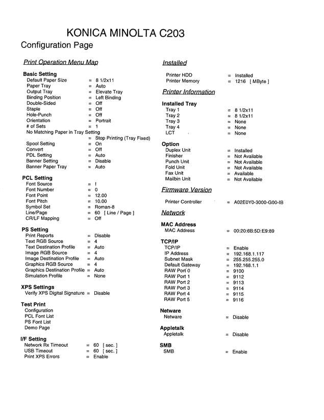 Fax page