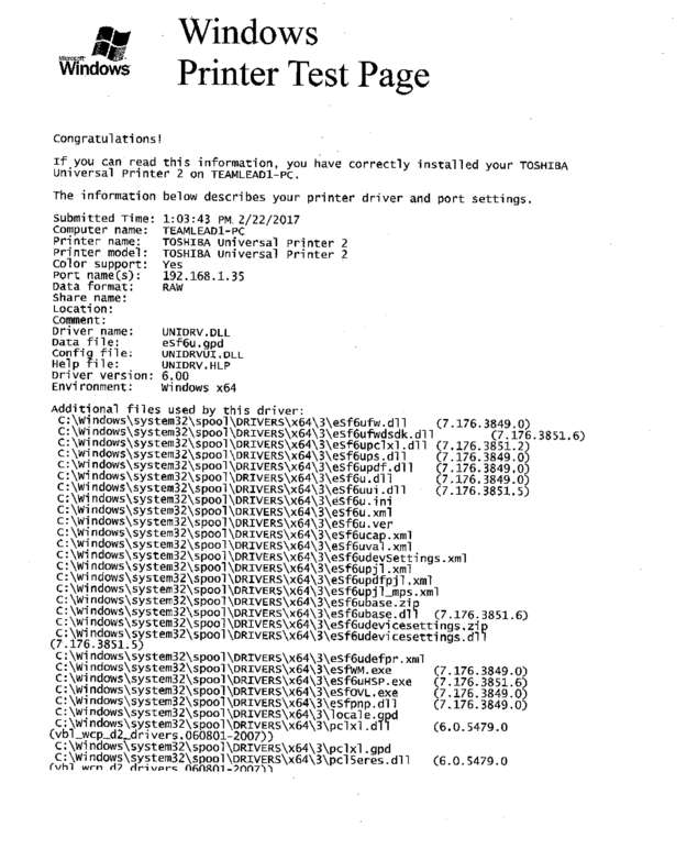 Fax page