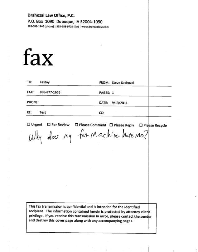 Fax page