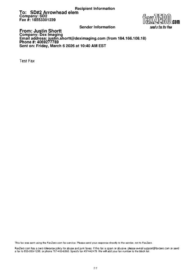 Fax page
